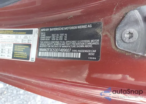 2013 Mini Clubman Cooper from USA, damaged, VIN WMWZF3C53DT489607